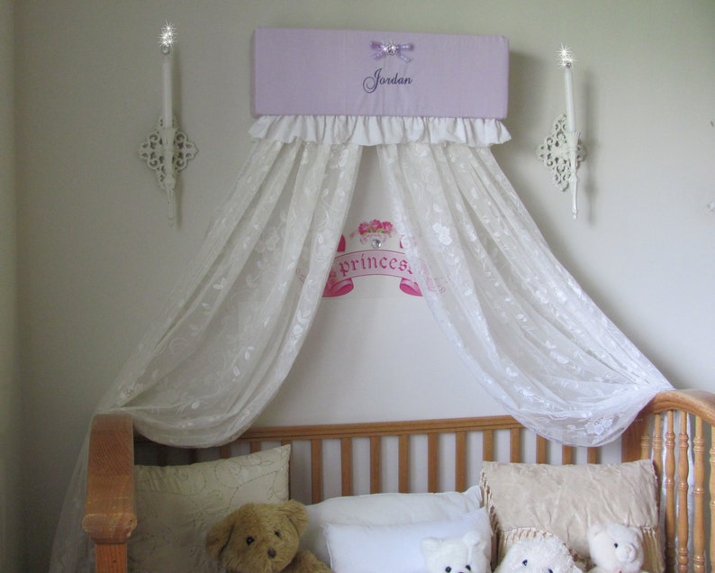 Crib CROWN Bed RUFFLES Nursery Canopy Cornice Lavender Etsy
