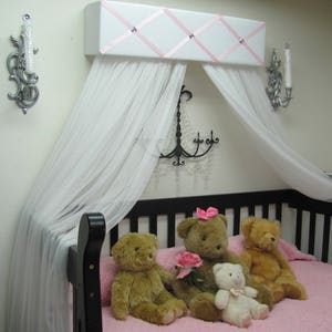 Bed Canopy girls bedroom nursery crib Ballet CrOwN Princess Pelmet Upholstered Awning Custom So Zoey Boutique SALE image 3