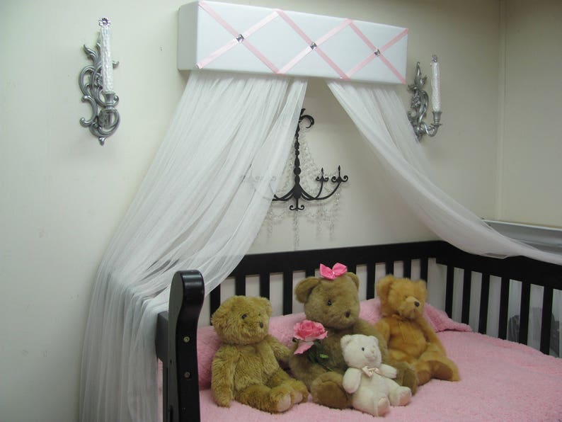 Bed Canopy girls bedroom nursery crib Ballet CrOwN Princess Pelmet Upholstered Awning Custom So Zoey Boutique SALE image 3