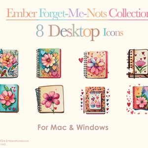Desktop Folder Icons Pack | Aesthetic Digital Icons for Computer Organization & Productivity | Cute Icons