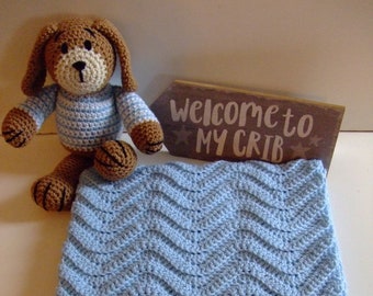 CROCHET PATTERN - CV167 Baby Blanket crochet pattern - Puppy crochet pattern - PDF crochet pattern