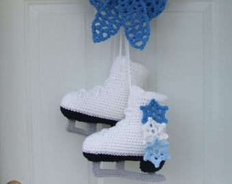 CROCHET PATTERN - CV146 Ice Skates Door Hanging - PDF Download