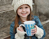 CROCHET PATTERN - CV135 Chelsea Hat and Fingerless Gloves - Toddler - Children - Adults - PDF  Download