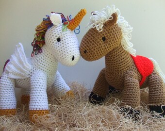 CROCHET PATTERN - CV128 Unicorn and Horse - Amigurami - PDF Download