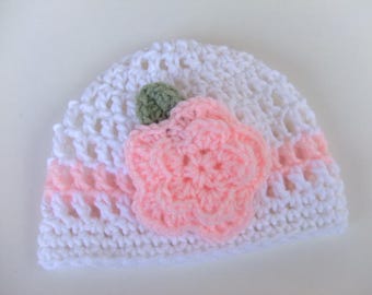 CROCHET PATTERN - CV094 Crochet Rose Baby Hat - PDF Download