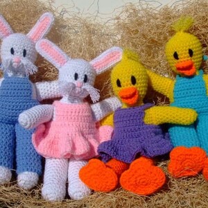 CROCHET PATTERN - CV054 Easter Bunnies and Ducks - Amigurami - PDF Download