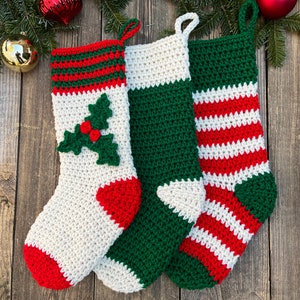 CROCHET PATTERN - CV181 - Christmas Stockings - Crochet Christmas Stocking Pattern - Christmas Decor - PDF Downloadable Pattern
