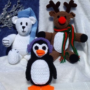 CROCHET PATTERN - CV067 North Pole Residents - polar bear - reindeer - penguin - amigurami - PDF Download