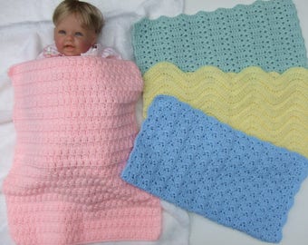 CROCHET PATTERN - CV127 Car Seat Baby Blankets - Baby Boy - Baby Girl - PDF Download