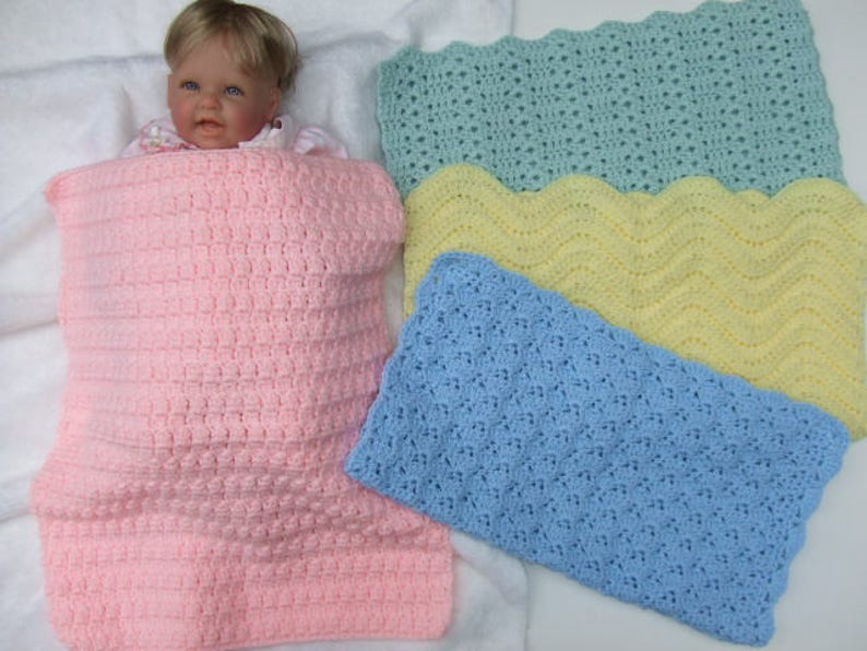 CROCHET PATTERN CV127 Car Seat Baby Blankets Baby Boy Baby Girl PDF Download image 1