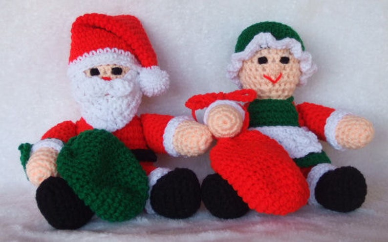 CROCHET PATTERN CV084 Christmas Toys Set One Santa Mrs Santa Gingerbread Man Snowman Amigurami PDF Download image 3