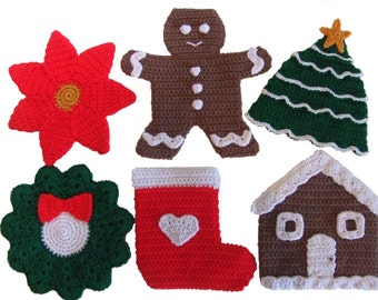 CROCHET PATTERN - CV029 Christmas Potholders - PDF Download