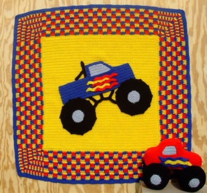 CROCHET PATTERN CV062 Monster Truck Afghan and Toy PDF Etsy