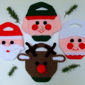 CROCHET PATTERN - CV178 North Pole Christmas Purses - Santa Purse - Mrs Santa Purse - Renne Purse - Elf Purse - PDF Digital Download