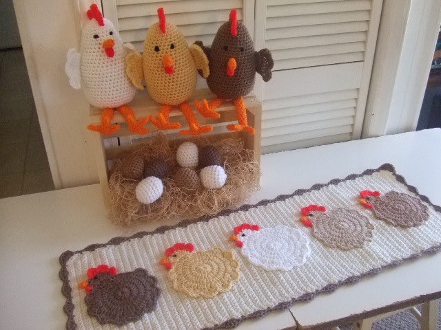 Crochet Pattern Cv157 Farmhouse Chickens