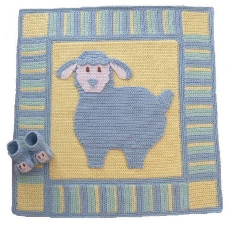 CROCHET PATTERN CV031 Lullaby Lamb Baby Blanket Baby Boy Etsy