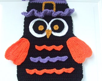 CROCHET PATTERN - CV100 Halloween Owl Door Hanging - PDF Download