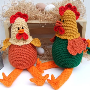 CROCHET PATTERN CV168 Rooster and Chicken, rooster crochet pattern, chicken crochet pattern, PDF pattern