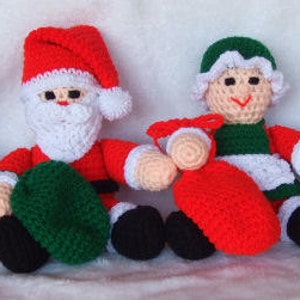 CROCHET PATTERN CV084 Christmas Toys Set One Santa Mrs Santa Gingerbread Man Snowman Amigurami PDF Download image 2