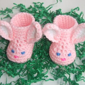 CROCHET PATTERN - CV092 Easter Bunny Baby Slippers - 4 Sizes Preemie-12 Months - PDF Download