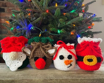 CROCHET PATTERN - Little Christmas Gift Bags #CV179 - Gift Bags - Christmas Bags - PDF Digital Download