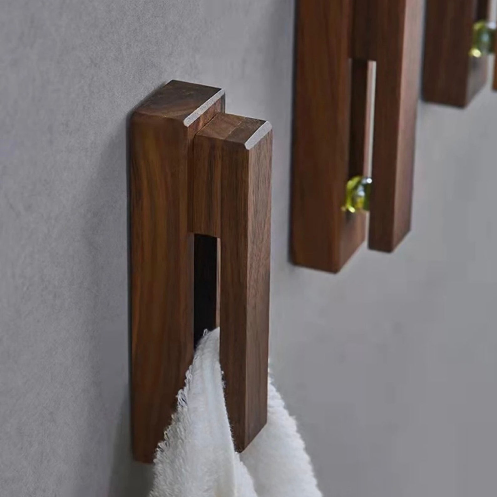 3 Pack Scandinavian Wooden Towel Hooks, Bathroom, Kitchen, Home ...