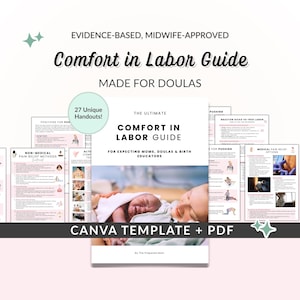 Evidence-Based Comfort in Labor Guide, Birth Comfort Measures Doula Handouts, Antenatal Class Teaching Materials, Prenatal Education Course