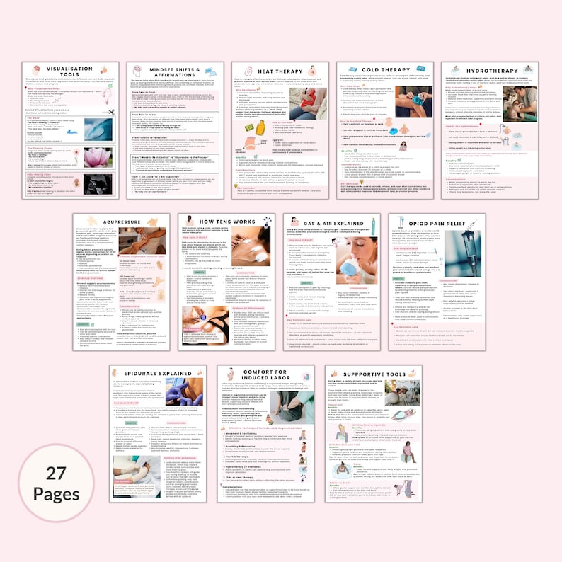 Laboe Workbook Comfort in Labor Bundle, Evidence-based Birth Doula Handouts for ...