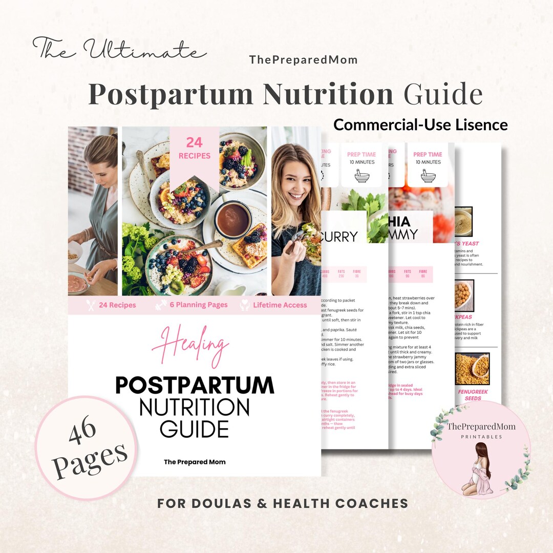 Postpartum Recovery Nutrition Guide, Printable Recipes Ebook, New Mom ...