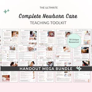 Newborn Care Teaching Toolkit, Evidence-Based Doula Handouts for Baby Education, Prenatal Sessions, Antenatal Classes (Canva Template + PDF)