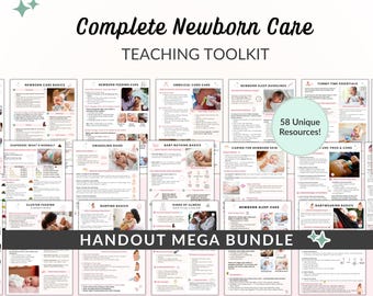 Newborn Care Teaching Toolkit, Evidence-Based Doula Handouts for Baby Education, Prenatal Sessions, Antenatal Classes (Canva Template + PDF)