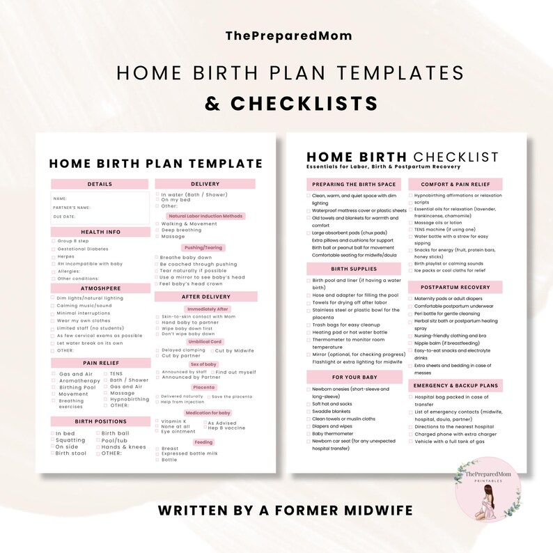 Home Birth Prep Guide, Home Birth Preparation Kit, Antenatal Education ...