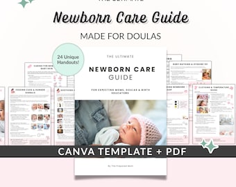 Neugeborenen Pflegeanleitung, Neugeborenen Pflege Trainingsbuch, bearbeitbare Doula Handouts, vorgeburtliche Klasse Lehrmaterial, postpartaler Bildungskurs
