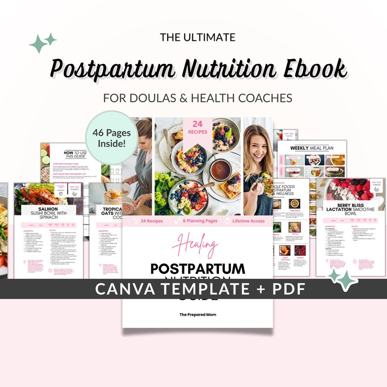 Postpartum Nutrition Guide, Printable Postnatal Recipes Ebook, New Mom ...