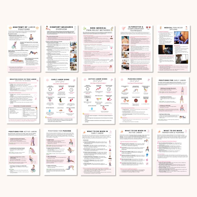 Comfort in Labor Guide, Birth Comfort Measures Manual, Editable Doula ...