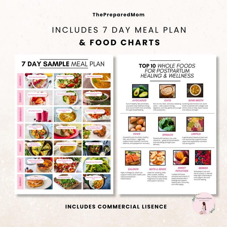 Postpartum Nutrition Guide, Printable Postnatal Recipes Ebook, New Mom ...