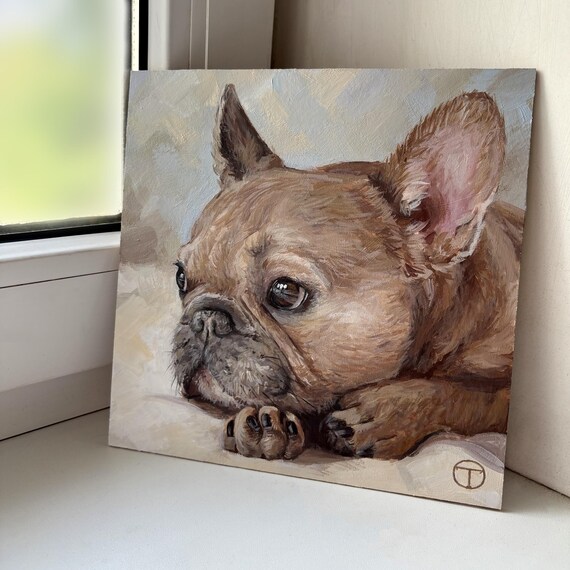 アクリル画 フレンチブルドッグ 犬 動物