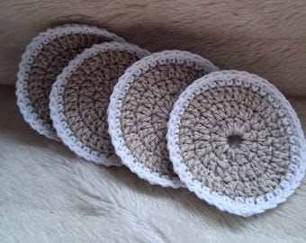 Abschmink- Reinigungspads, waschbar bei 40 Grad,verschiedenes Strickgarn  , zur mehrmaligen Benutzung, Durchblutungsfördernd,viele Farben