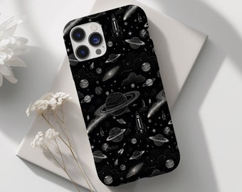 Outer Space Phone Case, Planet Rocket, Starry Night Sky, iPhone 15 14 13 12 11 Pro Max Plus Pixel 8 Samsung Galaxy S24 S23 S22 S20 Ultra