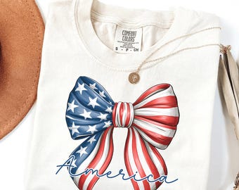 Coquette 4th Of July Shirt, Coquette Bow 4th Of July, Coquette American Flag, Patriotic Coquette Shirt, USA Bow Shirt, Coquette America Bow