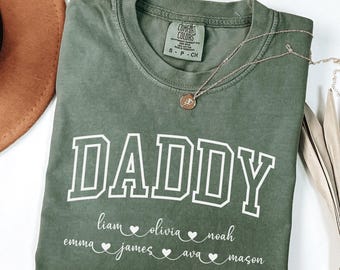 Custom Daddy Shirt With Kids Names, New Dad T-shirt, Gift For Daddy, Daddy To Be Gift, Dad And Daddy Shirt, Shirt For Daddy, Gift For Dad