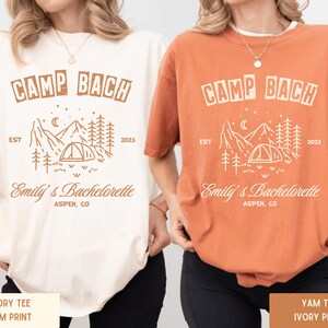 Lager Bachelorette Shirts, Benutzerdefinierte Cam Junggesellinnenabschiedsshirts, Outdoor Berg Braut T-Shirt, Wandern Brautparty Geschenk, Brautparty Geschenke