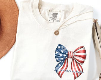 Coquette 4th Of July Shirt, Coquette Bow 4th Of July, Coquette American Flag, Patriotic Coquette Shirt, USA Bow Shirt, Coquette America Bow