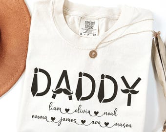 Daddy Shirt With Kids Names, Personalized Dad Shirt, Gift For Daddy, Daddy To Be Gift, Dad And Daddy Shirt, Daddy Birthday Shirt Sweatshirt