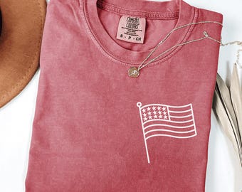 USA Flag Shirt, 4th of July Shirt, Comfort Colors USA Flag Shirt, Usa Flag Tee, Memorial Day Shirt, Fourth of July Shirt, USA Shirt, Usa Tee