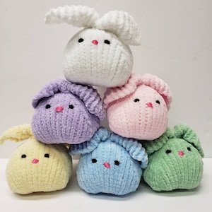 Easter Handmade Knit Bunny Snuggler, Velvety Soft Baby Gift