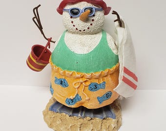 Vintage Bobblehead Summertime Snowman