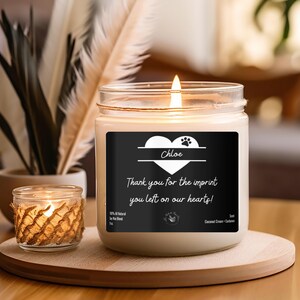 Pet Memorial Candle, Custom Pet Memorial Candle, Pet Loss Gift, Personalized Dog Loss Gift, Pet Sympathy Candle, Memorial Candle, Grief Gift