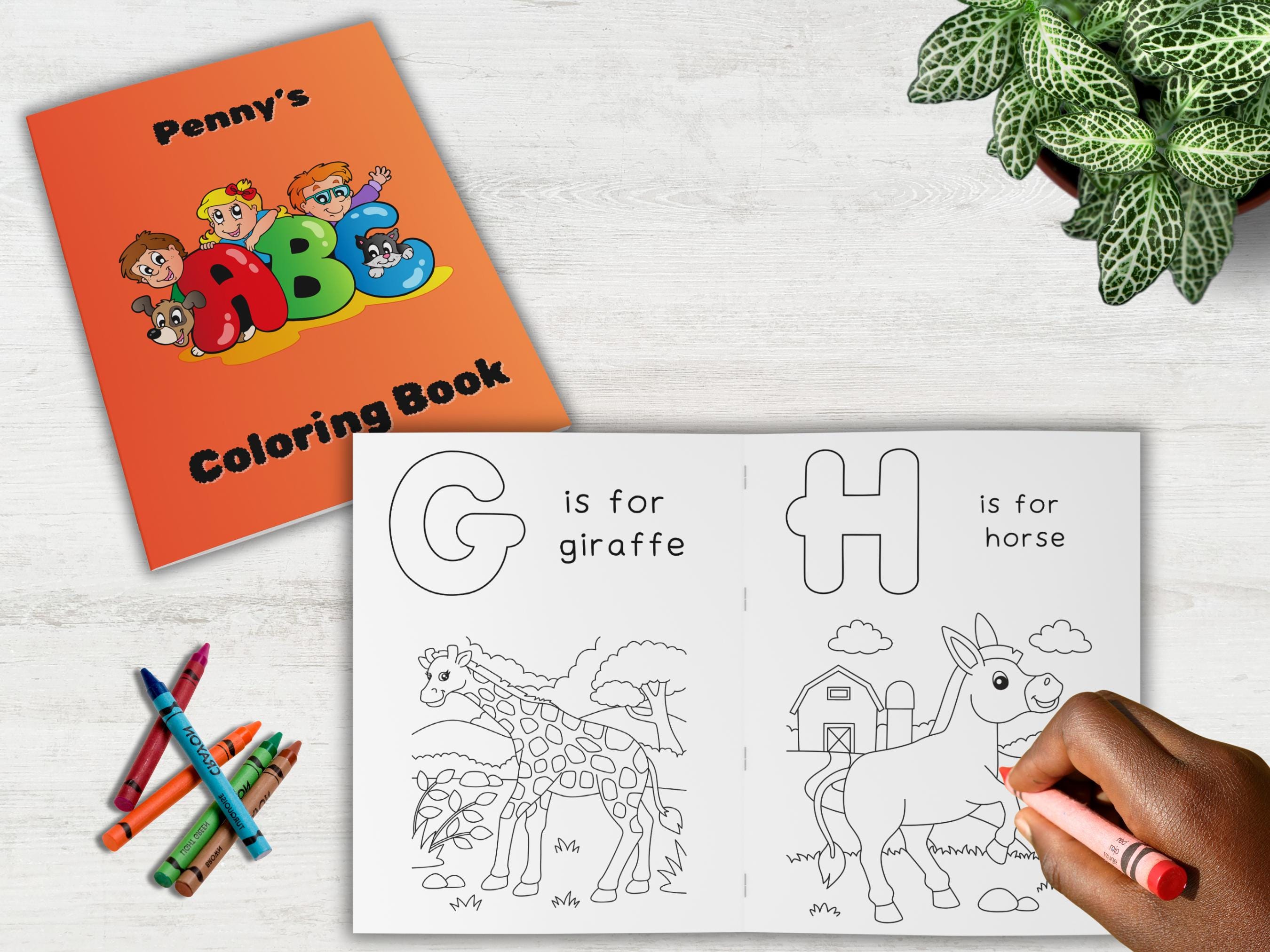 ABC Animals Coloring Book, ABC Coloring Book, Custom Kids Coloring Book, Personalized ABC Coloring Book, Custom Coloring Book, Gift for Kids