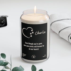Pet Memorial Candle, Custom Pet Memorial Scented Candle, Pet Loss Gift, Personalized Dog Loss Gift, Pet Sympathy Candle, Memorial Candle